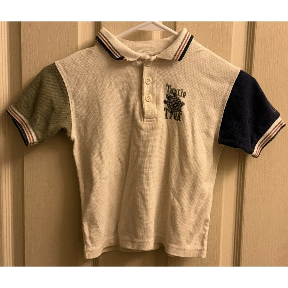Vintage 90's‎ OshKosh B'gosh Turtle Trek Polo Shirt Boys Size 4 RARE